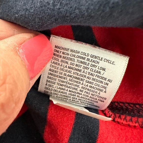 Old Navy Spandex/Cotton Blend Red & Navy Striped Pencil Skirt Size Large - Picture 4 of 9